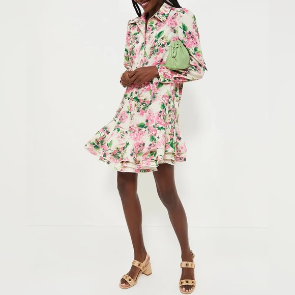 TUCKERNUCK Gossamer Pink Hydrangea Callahan Shirt Dress - Picture 2 of 10